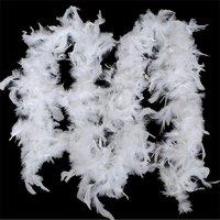 H&O Direct 2m Christmas White Feather Garland for Christmas Tree Bouquet Decoration