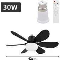 YnysTec LED Ceiling Fan with Lights Dimmable E27 Bedroom Living Room Fan in Black