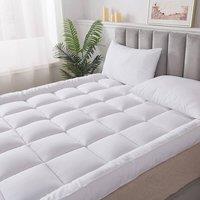 YnysTec Hotel Quality Mattress Topper 10cm/4inch Thick Deep Toppers in White | Size: King