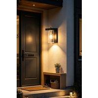 Living and Home Dusk to Dawn Outdoor Wall Lamp in Black