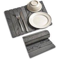 Resmo Super Absorbent Dish Drying Mat 60x40cm Quick-Dry Non-Slip White/Grey in Grey | Size: 60x40 cm