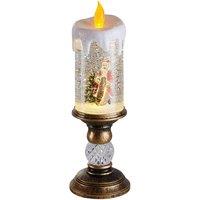 Living and Home Christmas LED Snowfall Crystal Candle Lamp Tall Santa Decoration, Battery Operated