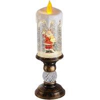 Living and Home Christmas LED Snowfall Crystal Candle Lamp Santa with Teddy Bear Decoration, Battery Operated