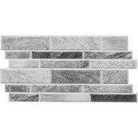Living and Home 20Pcs Peel and Stick Marble Effect Mosaic Wall Sticker Splashback Tile in Grey