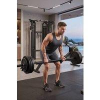 Living and Home 130cm 3-Piece Detachable Barbell Bar with Spring Clips in Black