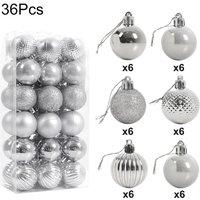 Living and Home 36Pcs Silver Christmas Tree Ornaments Christmas Ball Decorations Set