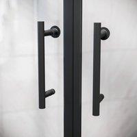 Nes Home Black Pair of Universal Rounded Shower Door Handles
