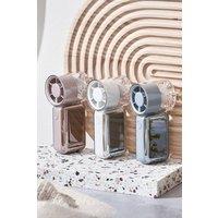 Life on Products Mini Turbo Handy Fan - LCD Display, 100-Level Speed Handheld Fan in Off-White