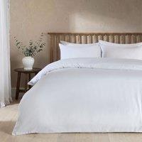 OHS Plain Dyed Duvet Cover Cover with Pillowcase Set in White | Size: Single