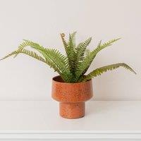 Melody Maison Medium Orange Rust Speckled Metal Planter Pot - 18cm X 16cm | Size: 18 cm X 16 cm