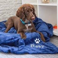 Duncan Stewart Personalised Dog Blanket Throw in Navy