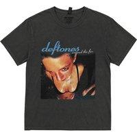 Rock Off officially Licensed Products Deftones Around The Fur Premium Stone Wash T-Shirt in Grey | Size: Large