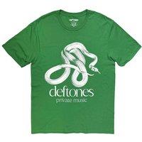 Rock Off officially Licensed Products Deftones Private Music Mono T-Shirt in Green | Size: XL