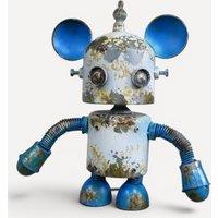 Gifts Direct 2 U Novelty Robot Mouse Ornament - Rustic Metal Decorative Figurine | Size: Medium