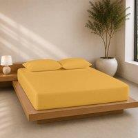 Lazzaro Home Exclusive Microfiber Fitted Sheets 40cm Extra Deep Pocket in Gold | Size: King