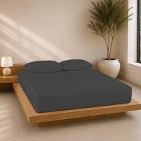 Lazzaro Home Exclusive Microfiber Fitted Sheets 40cm Extra Deep Pocket in Charcoal | Size: Single