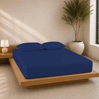 Lazzaro Home Exclusive Microfiber Fitted Sheets 40cm Extra Deep Pocket in Navy | Size: King