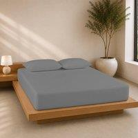 Lazzaro Home Exclusive Microfiber Fitted Sheets 40cm Extra Deep Pocket in Grey | Size: Double