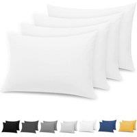 Pamposh Double Brushed Microfibre Pillowcases 4 Pack in White | Size: Standard Pillow Case