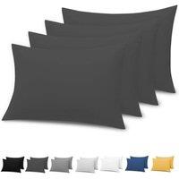 Pamposh Double Brushed Microfibre Pillowcases 4 Pack in Charcoal | Size: Standard Pillow Case