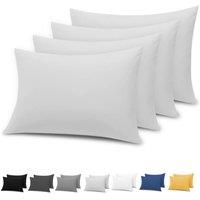 Pamposh Double Brushed Microfibre Pillowcases 4 Pack in Light Grey | Size: Standard Pillow Case