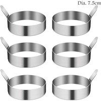 NESTLUNE L 6PCS Egg Rings Round Frying Pan Pancake in Silver | Size: 100 cm x 15 cm