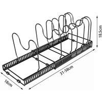 FORGEVIO Expandable 7 Tiers Pot Pan Rack Utensil Holder in Black | Size: 0.6m2