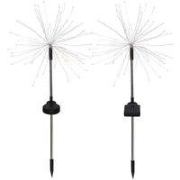SPETLEK 2X Solar Fairy Lights Firework Starburst Outdoor in Black | Size: 0.6m2