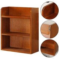 KORVIXA Retro Wood Mini Makeup Box Wall Cabinet Desktop Sundry Storage in Brown | Size: 900mm