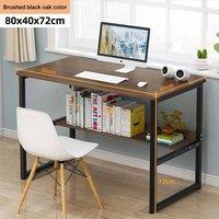FORGEVIO Black With Footrest-Computer Desk Laptop Pc Study Table Office Desk in Brown | Size: 0.6m2
