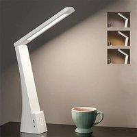 PAWNORA Led Desk Lamp USB Foldable Table Lights in White