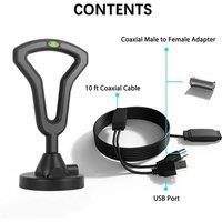 NESTLUNE Upgraded TV Antenna - Indoor TV Antenna in Black
