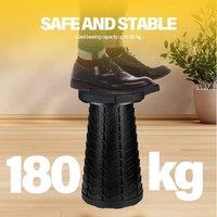 NESTLUNE Black Folding Stool Portable Telescoping Seat