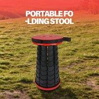 NESTLUNE Red Folding Stool Portable Telescoping Seat