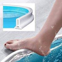 NESTLUNE 2M Wet Room Floor Barrier Shower Sealing Strip Barrie in White