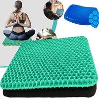 NESTLUNE Green(41x36x3.5cm ) Breathable Gel Seat Cushion Foam in Green | Size: 100 cm x 190 cm
