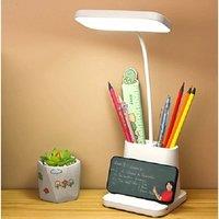 Kelvenix Pen Phone Holder LED Desk Lamp USB Rechargeable Bedroom in White