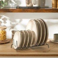 EONLION Plate Holder Organiser Storage Dish Drainer Kitchen Drying Rack in Black | Size: 100 cm