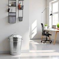 EONLION 15 Litres Metal Dustbin Anti-Rust Waste Recycling Bin in Silver | Size: 100 cm