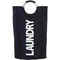 Kelvenix Black Collapsible Laundry Hamper Large Foldable Clothes Storage | Size: 0.6m2