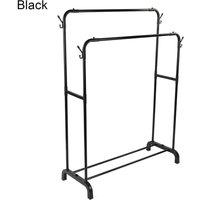 Kelvenix Heavy Duty Double Clothes Rail Hanging Rack in Black | Size: 0.6m2