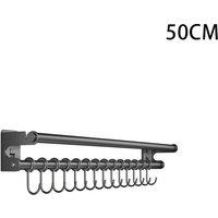 Kelvenix 50CM Coat Hooks Wall Mounted Rack Hooks Aluminum in Grey | Size: 10000mm x 520mm
