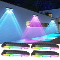 SPETLEK 4x Solar Powered Door Fence Wall Lights Super Bright LED in Black