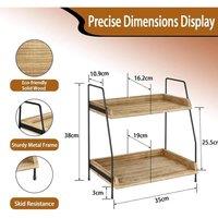 FORGEVIO 2 Tier Coffee Station Organizer Kitchen in Brown | Size: 0.6m2