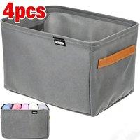 FORGEVIO 4Pcs Foldable Storage Boxes Large Folding Clothes Baskets in Grey | Size: 500mm