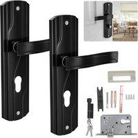 PAWNORA Lever Lock Set Lockable Door Handle 2SET in Black