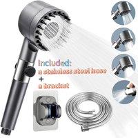 NESTLUNE 2026 Bath High Pressure Shower Head 3 Mode 4-in-1 in Grey
