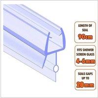 NESTLUNE Bath Shower Screen Door Seal Strip for 4-6mm Glass in Clear