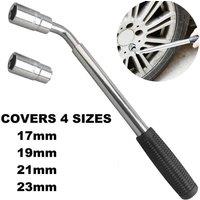 NESTLUNE Extendable Wheel Lug Nut Wrench 17/19/21/23MM Socket in Silver | Size: 10000mm x 520mm