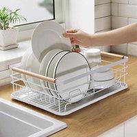 EONLION White Large Kitchen Sink Dish Drainer Rack | Size: 100 cm